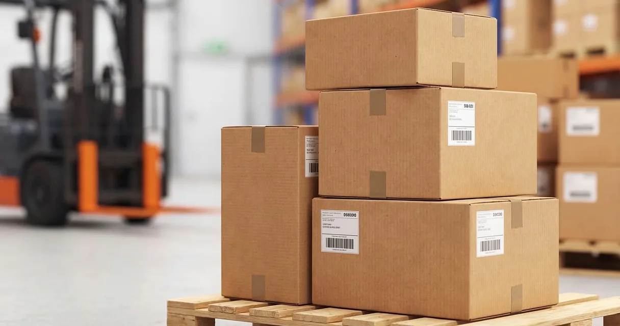 Caixa de papelão pronta para devolução