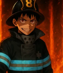 Fire Force anime David Production bombeiros chamas pilares Shinra
