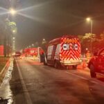 Fiat Punto pega fogo no Eixão Sul e trânsito é desviado